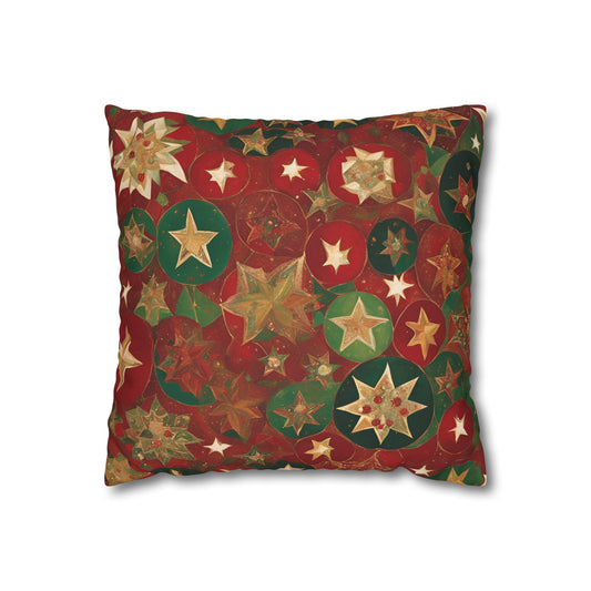 Holidaze Starz Square Poly Canvas Pillowcase