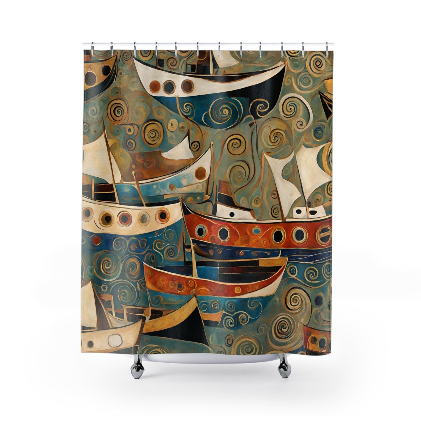 The Harbor Polyester Shower Curtain