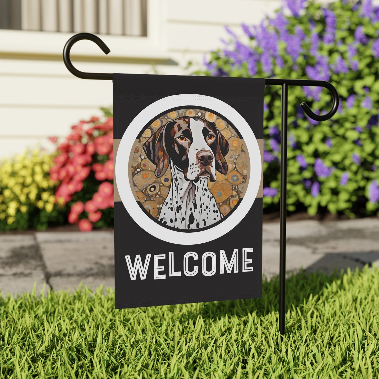 Pointer Welcome 2-Sided Garden & House Flag/Banner