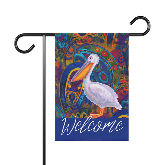 Pelican Welcome 2-Sided Garden & House Flag/Banner