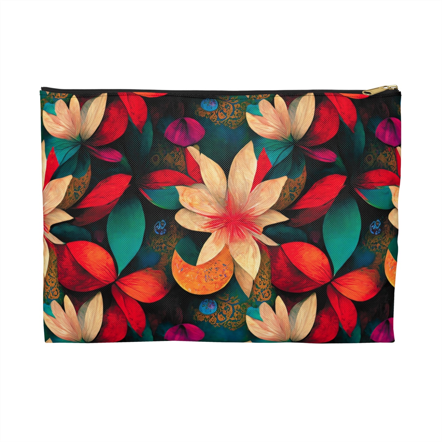 Christmas Flowers Accessory Pouch