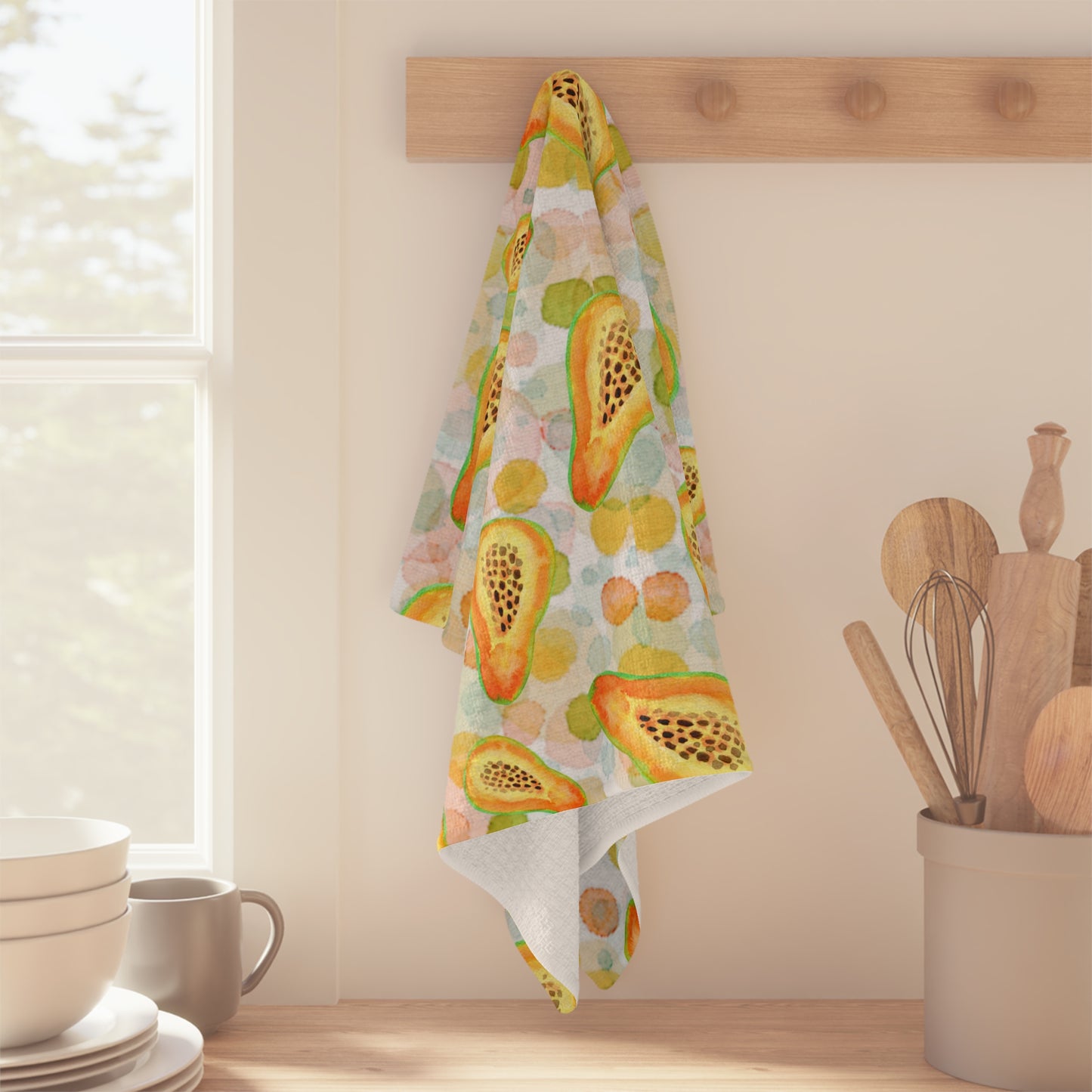 Peppy Papaya Microfiber Tea Towel