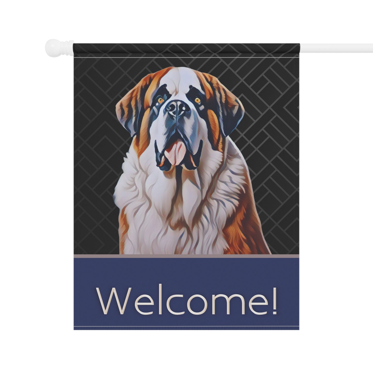 Saint Bernard Welcome 2-Sided Garden & House Flag/Banner