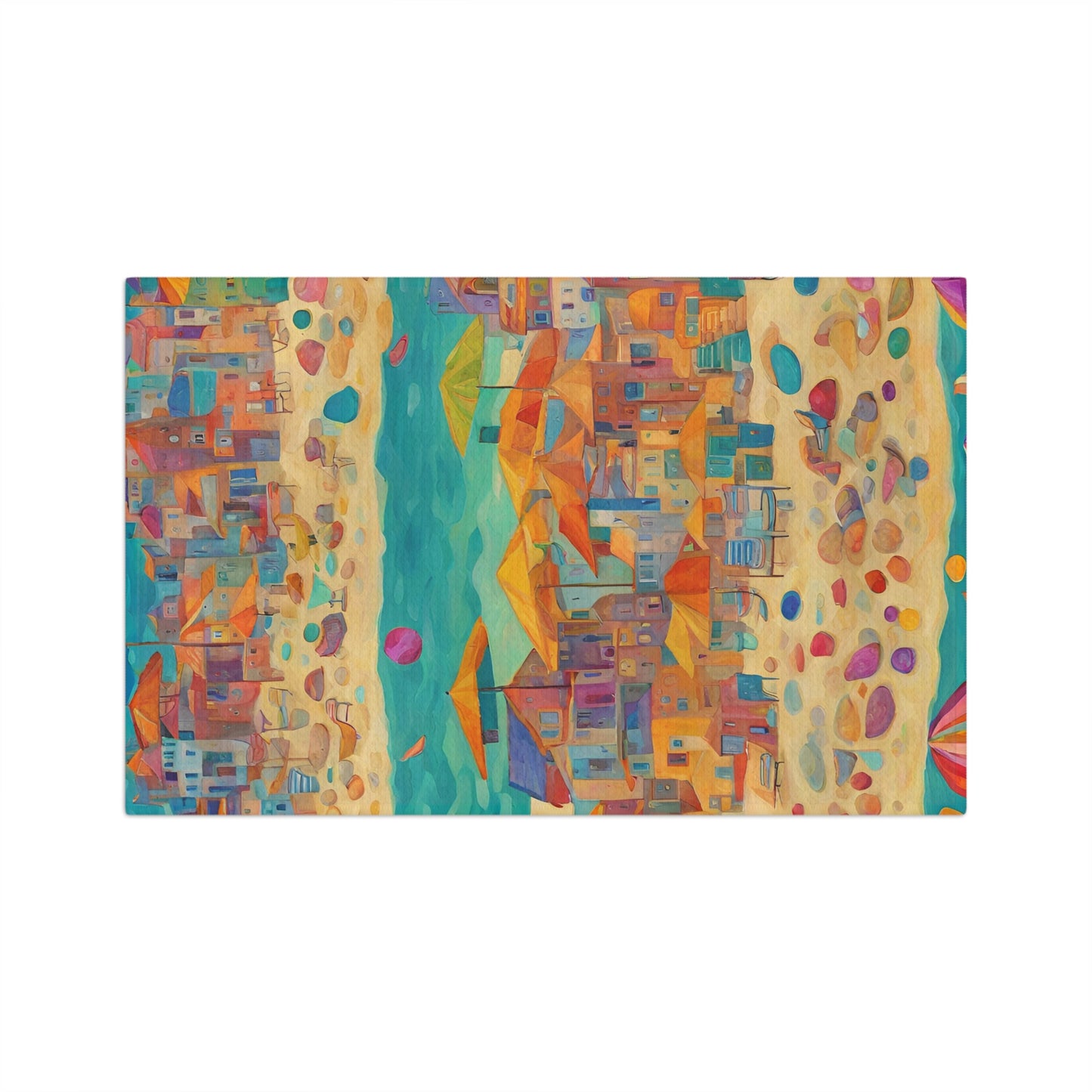 Seaside in Living Color Microfiber Tea Towel