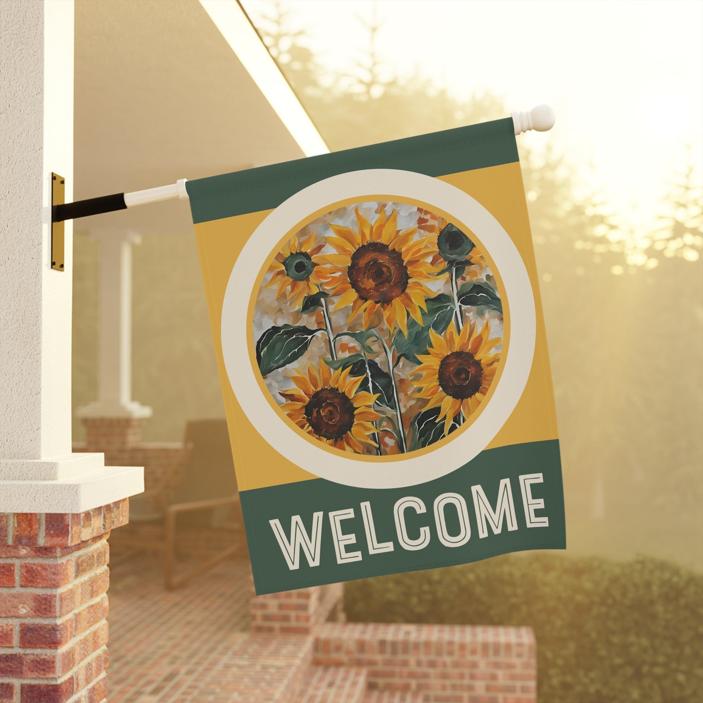 Sunflowers on My Mind Welcome 2-Sided Garden & House Flag/Banner