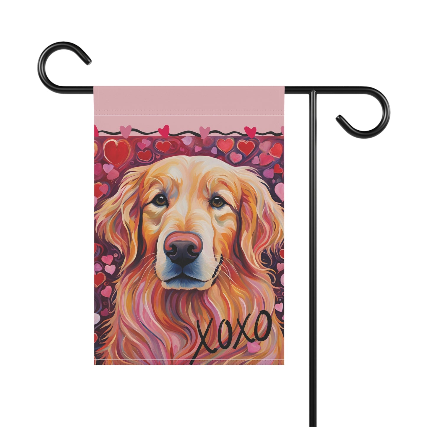 Golden Retriever Valentine 2-Sided Garden & House Flag/Banner