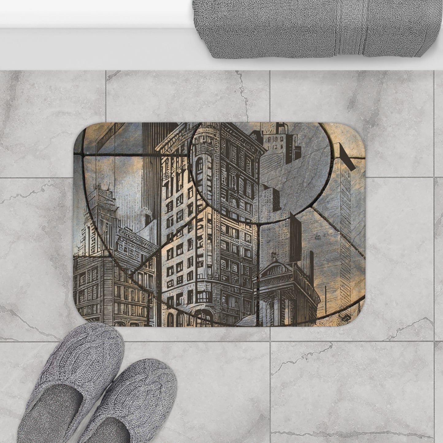 Cityscape Microfiber Bath Mat