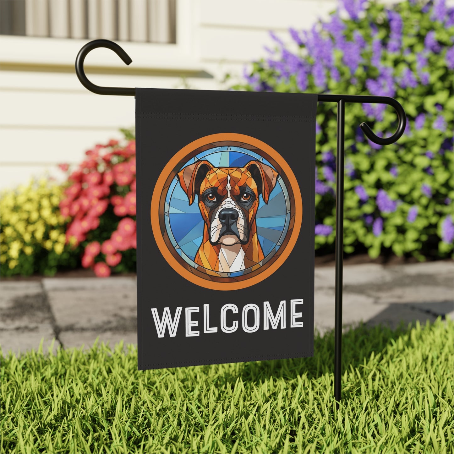 Boxer Welcome 2-Sided Garden & House Flag/Banner