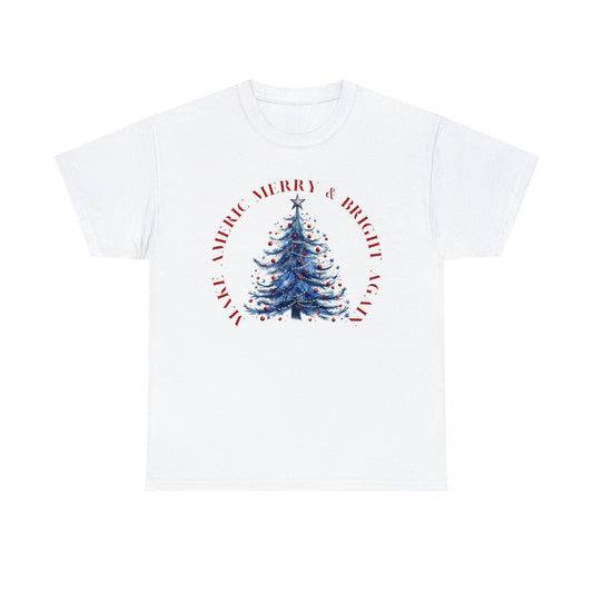 Make America Merry & Bright Again Circle Unisex Heavy Cotton Tee