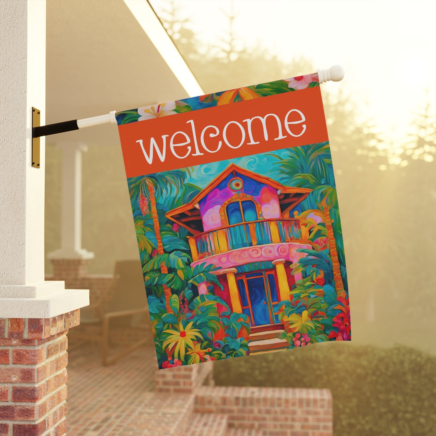 Beach House Welcome 2-Sided Garden & House Flag/Banner