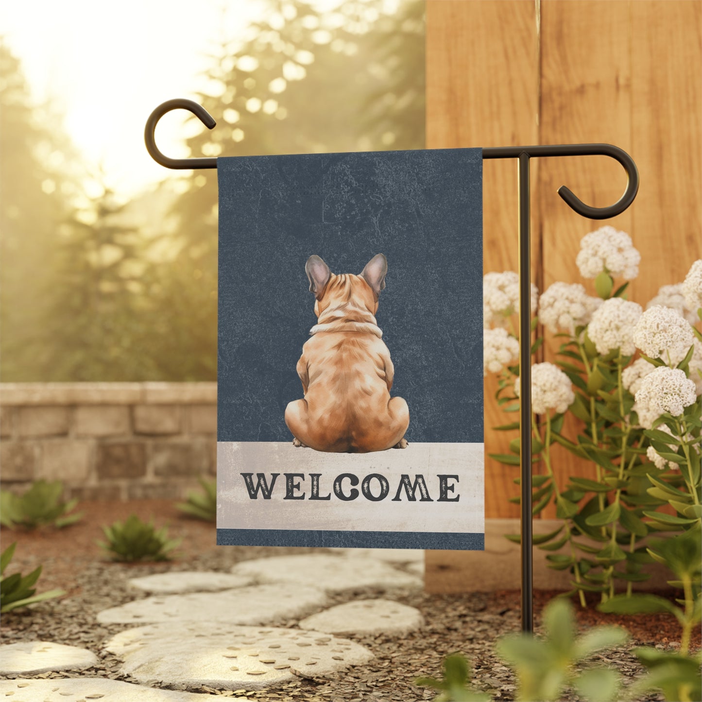 French Bulldog Welcome 2-Sided Garden & House Flag/Banner