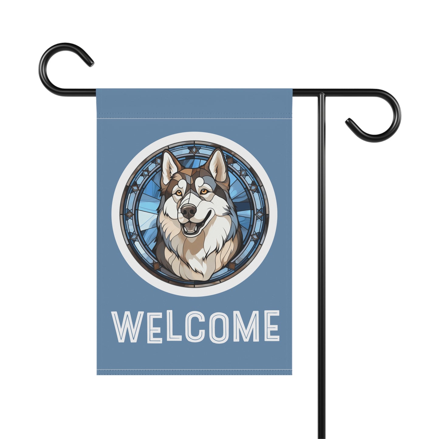 Siberian Husky Welcome 2-Sided Garden & House Flag/Banner