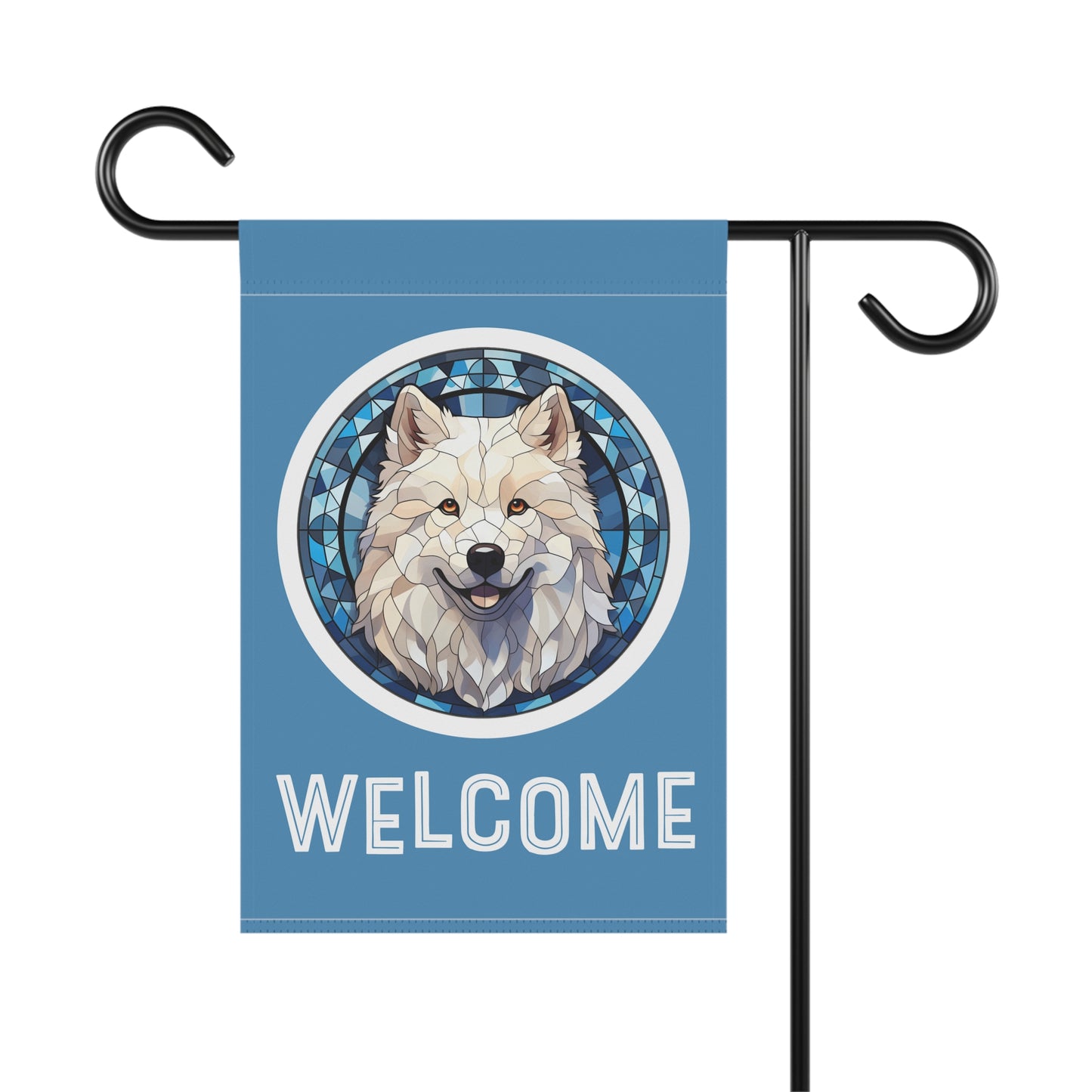 Samoyed Welcome @-Sided Garden & House Flag/Banner