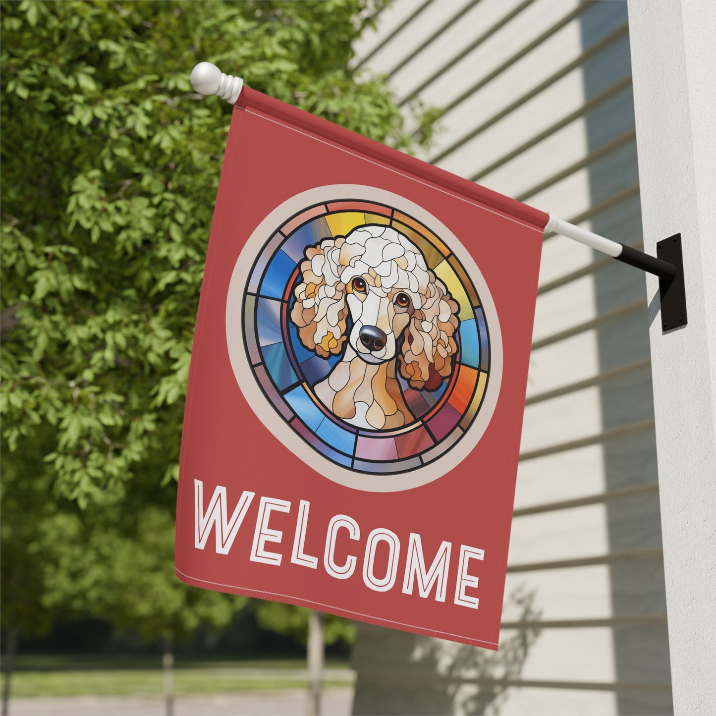 Poodle Welcome 2-Sided Garden & House Flag/Banner