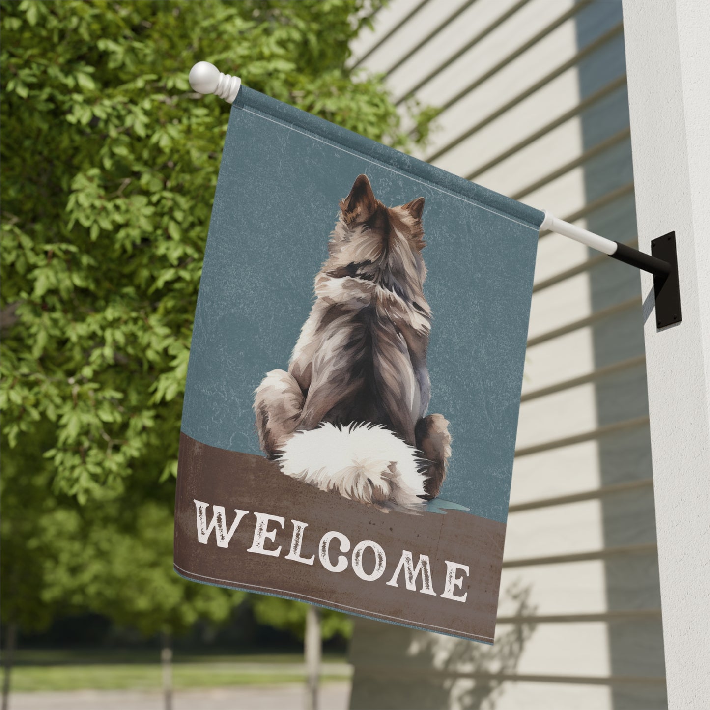 Siberian Husky Welcome 2-Sided Garden & House Flag/Banner