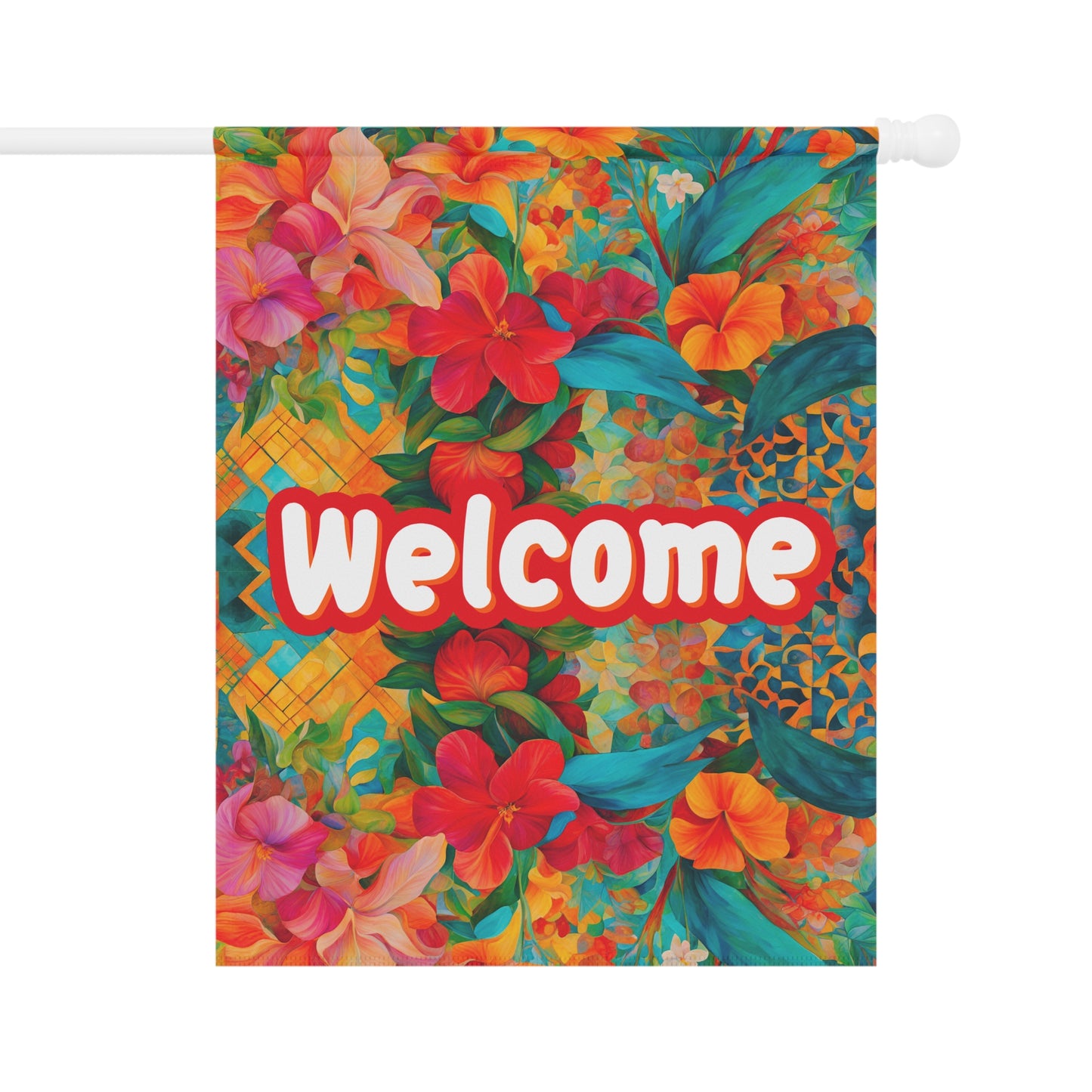 Aria Floral Welcome 2-Sided Garden & House Flag/Banner