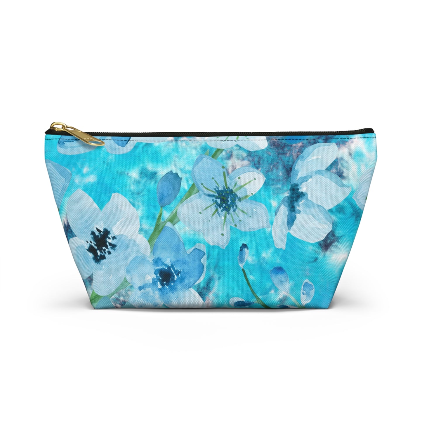 Nordic Floral Makeup Accessory Pouch w T-bottom