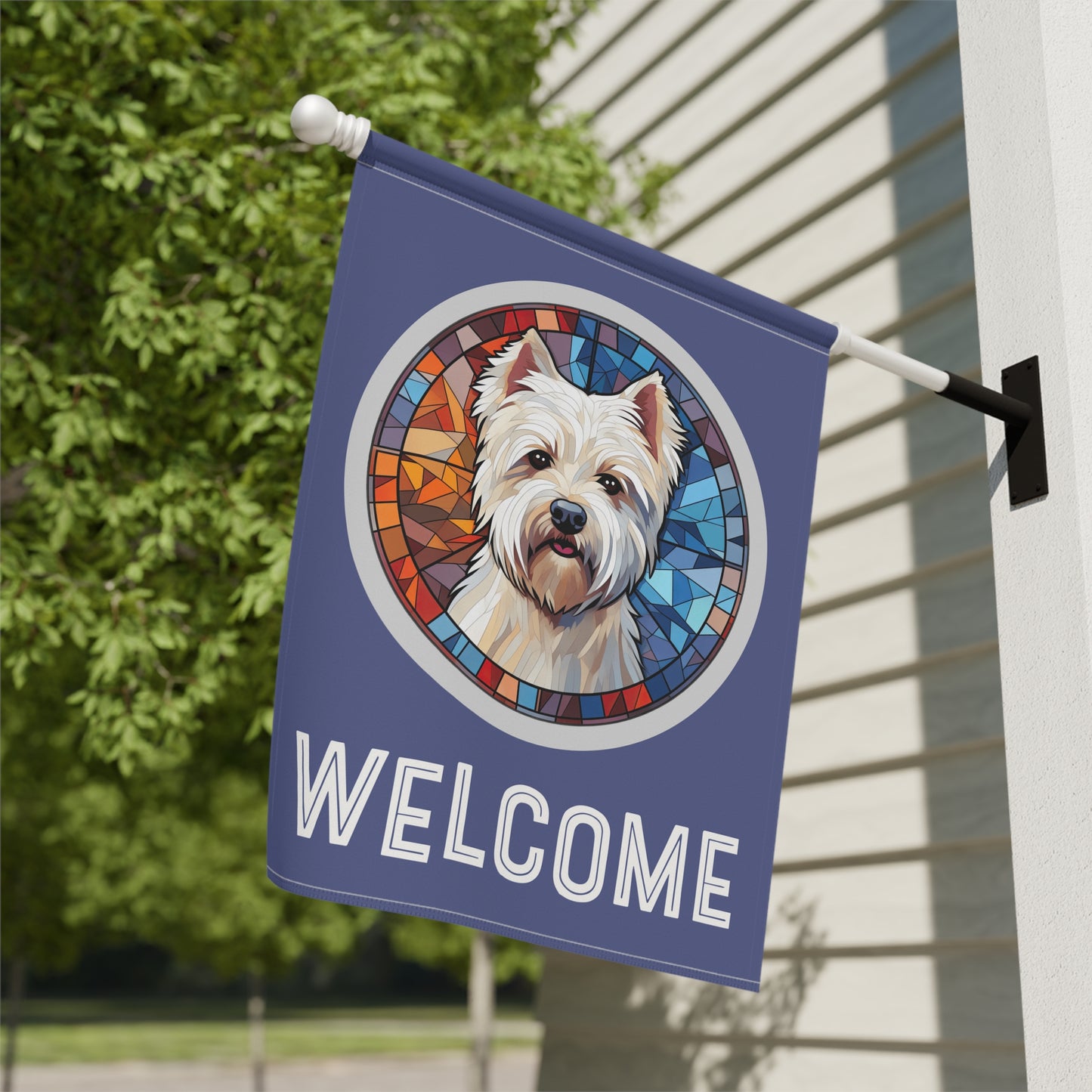 West Highland Terrier Welcome 2-Sided Garden & House Flag/Banner