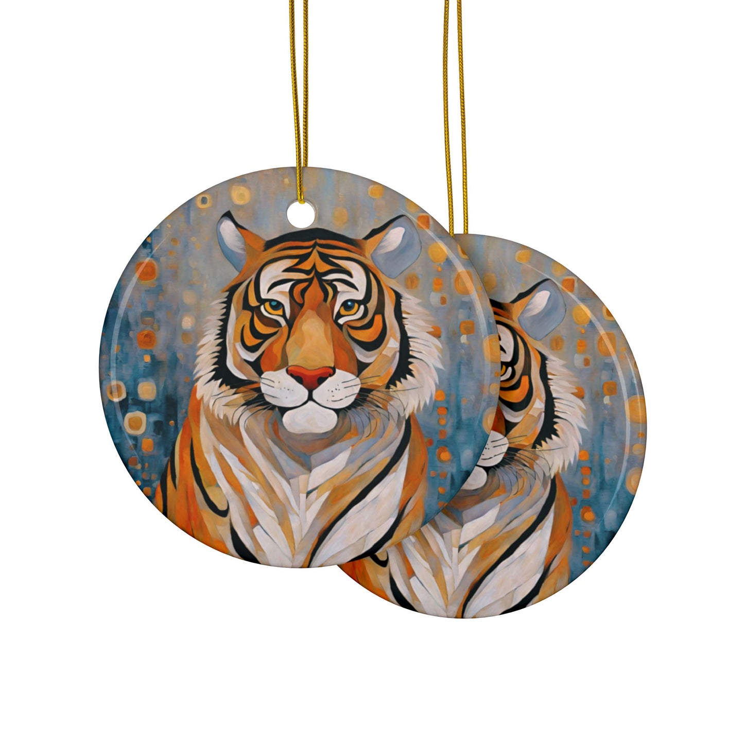 Tiger 3" Ceramic Ornaments, 2-Side Print, (1pc, 10pcs)