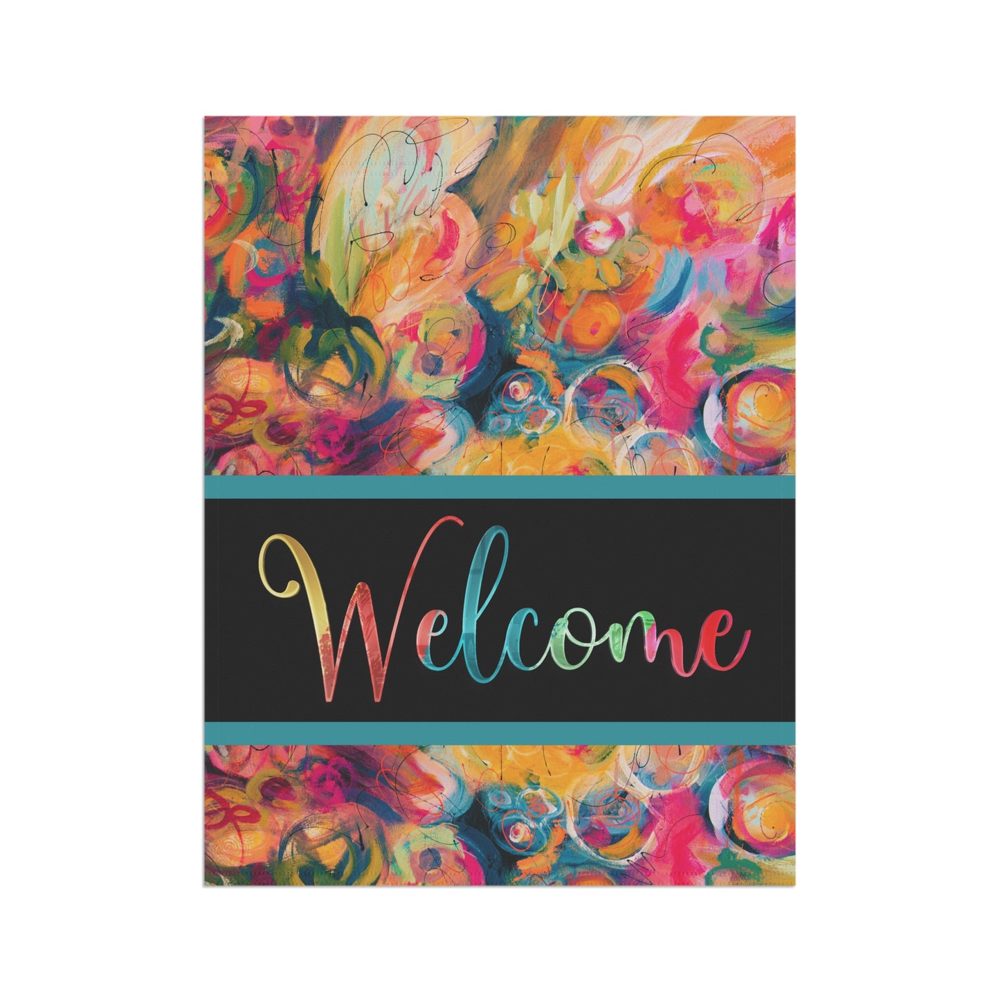 Penelope Abstract Art Welcome 2-Sided Garden & House Flag/Banner