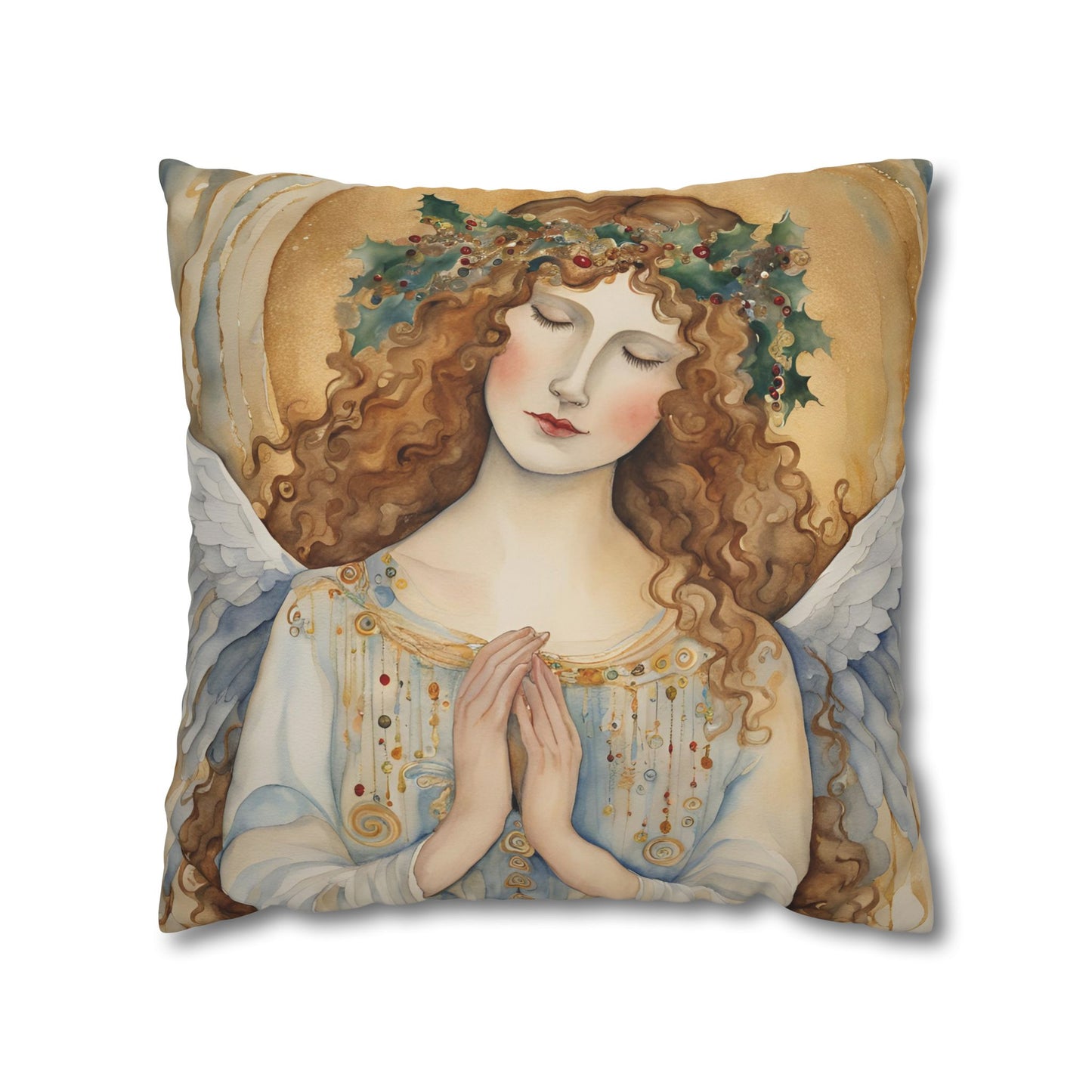 Guardian Angel Square Poly Canvas Pillowcase