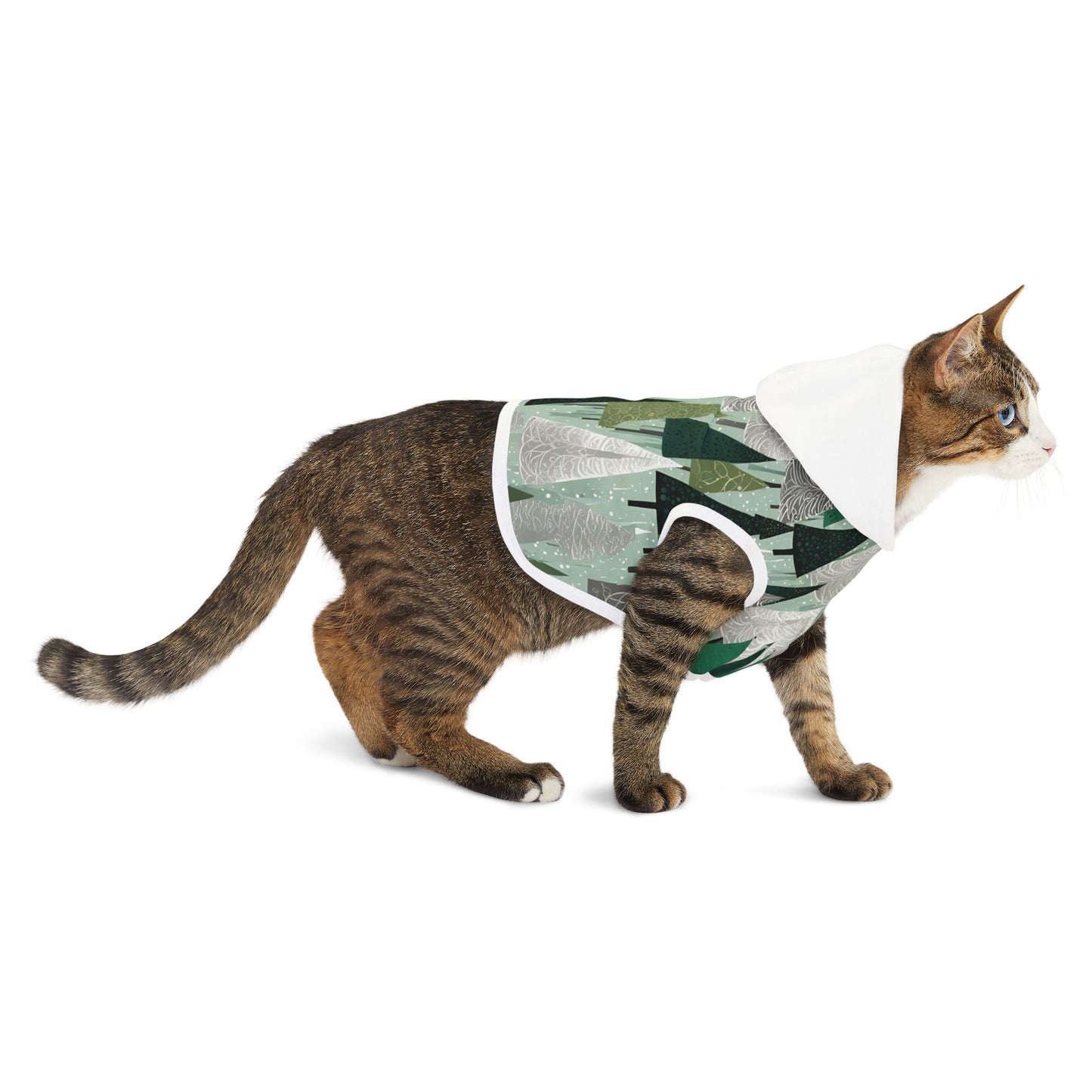 Mint Trees Holiday Pet Hoodie