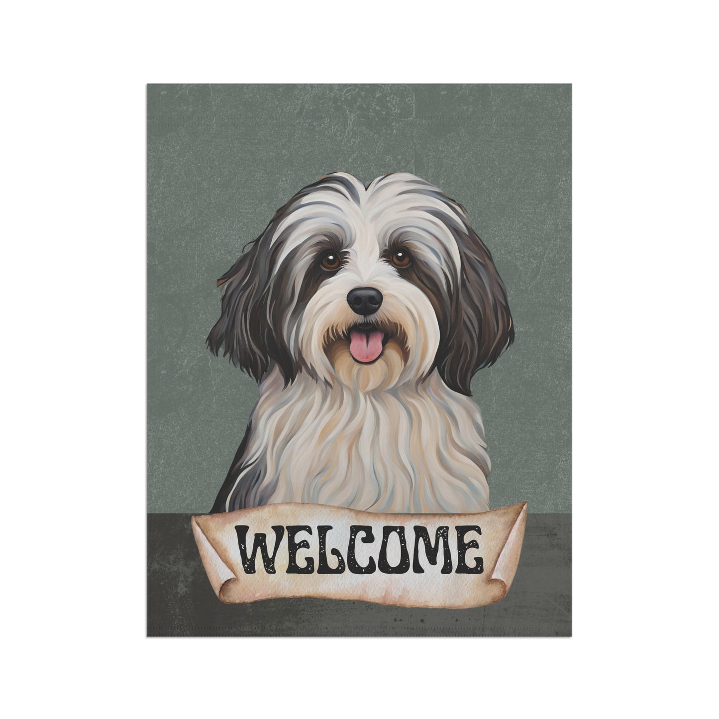 Havanese Welcome 2-Sided Garden & House Flag/Banner