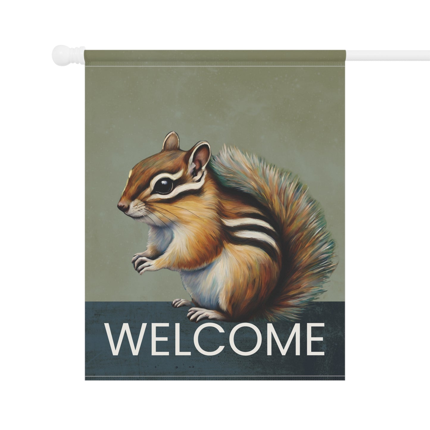 Chipmunk Welcome 2-Sided Garden & House Flag/Banner