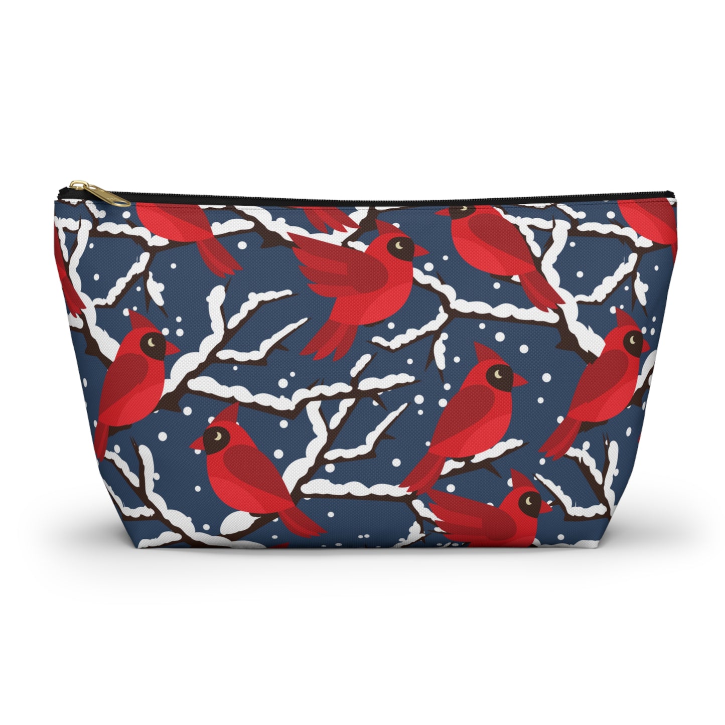 Cardinals on Snowy Branches Accessory Pouch w T-bottom