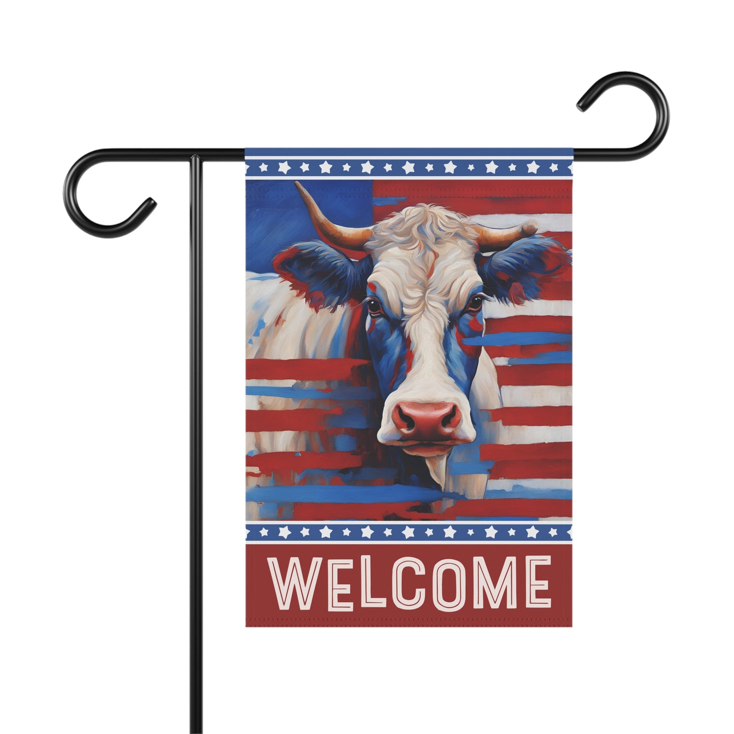 All American Cow Welcome 2-Sided Garden & House Flag/Banner