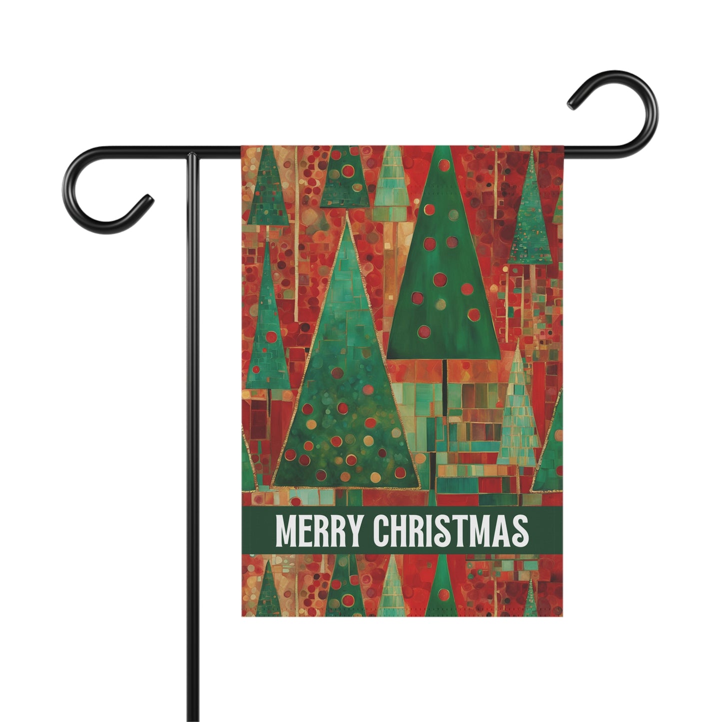 Merry Christmas Trees 2-Sided Garden & House Flag/Banner