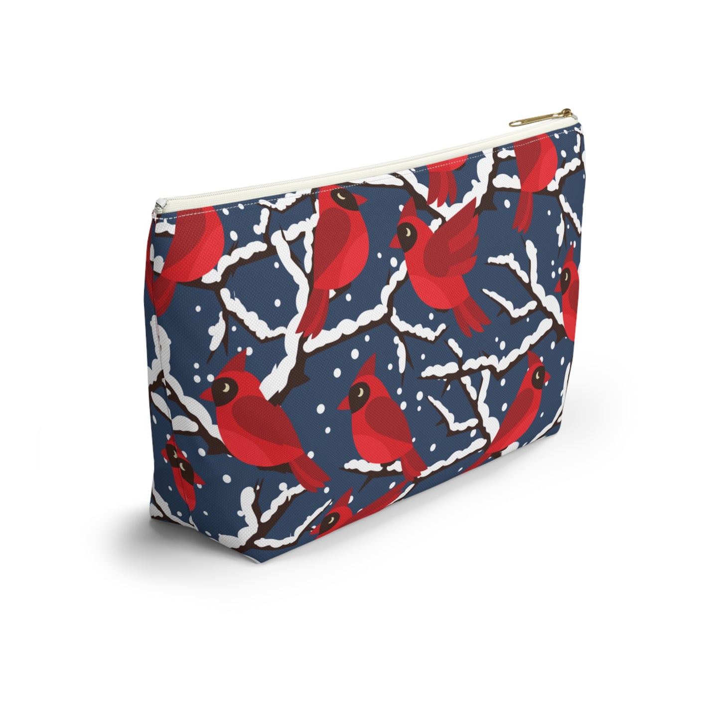 Cardinals on Snowy Branches Accessory Pouch w T-bottom