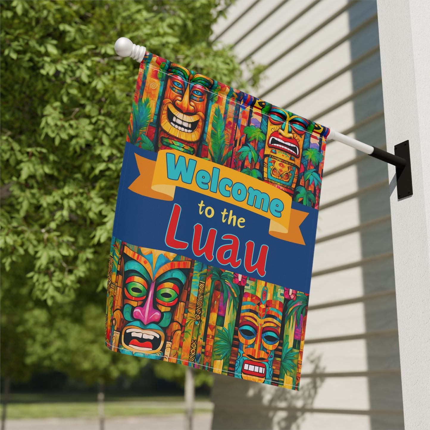 Tiki Welcome to the Luau 2-Sided Garden & House Flag/Banner