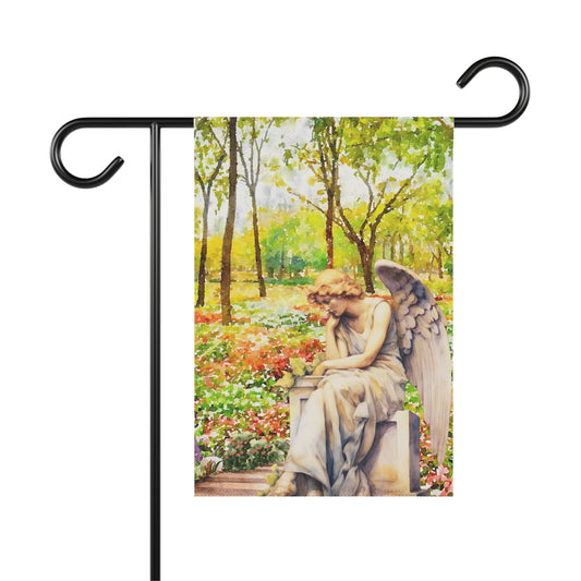 Angel in Field of Flowers 2-Sided Garden & House Banner