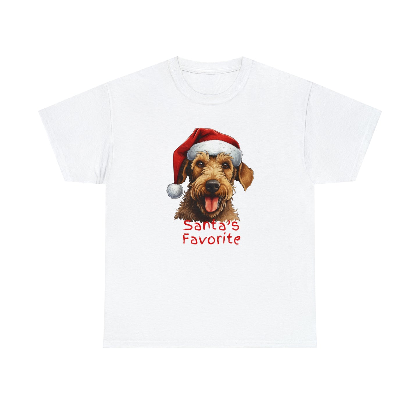 Santa's Favorite Airedale Terrier Unisex Heavy Cotton Tee