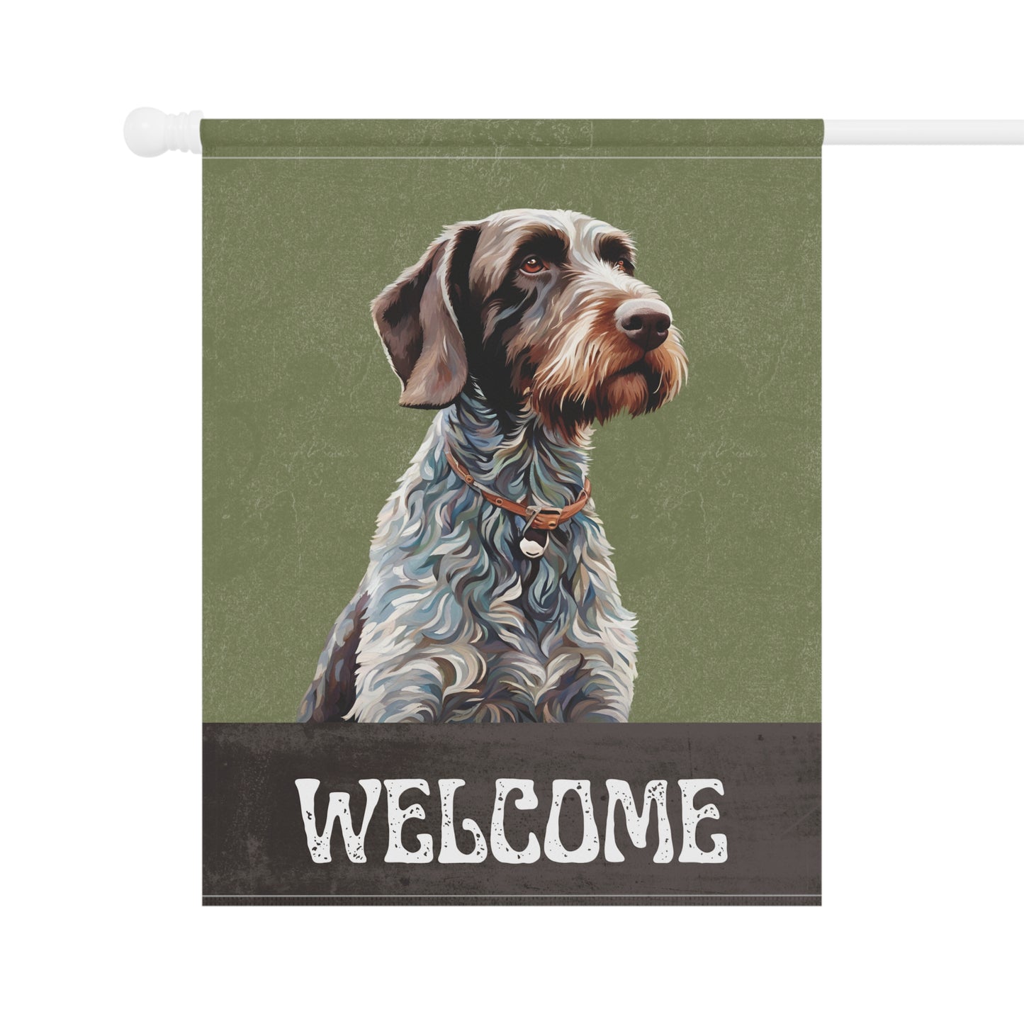 German Wirehaired Pointer Welcome 2-Sided Garden & House Flag/Banner