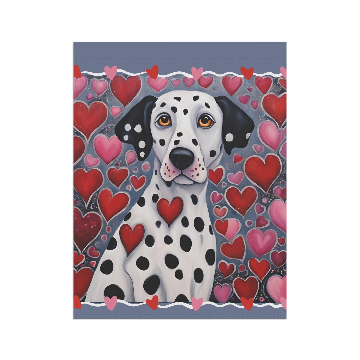 Dalmatian Valentine 2-Sided Garden & House Flag/Banner