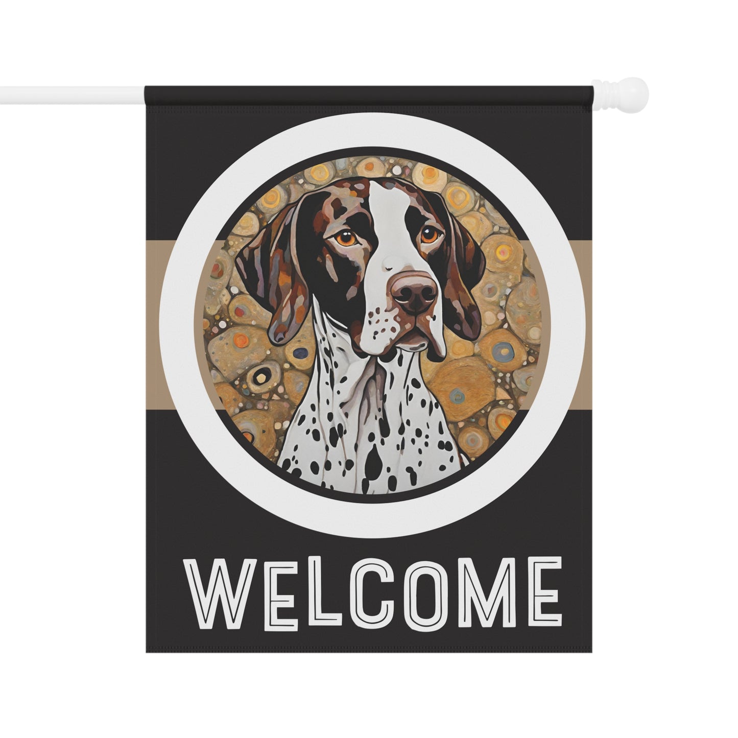 Pointer Welcome 2-Sided Garden & House Flag/Banner