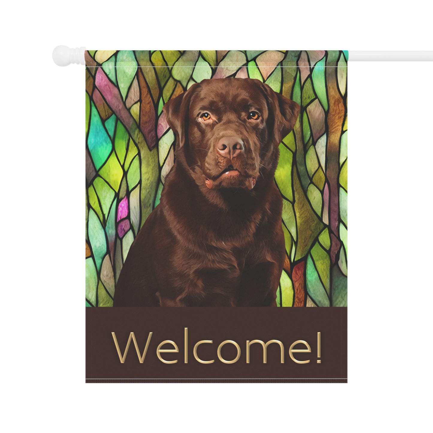 Chocolate Labrador Welcome 2-Sided Garden & House Flag/Banner