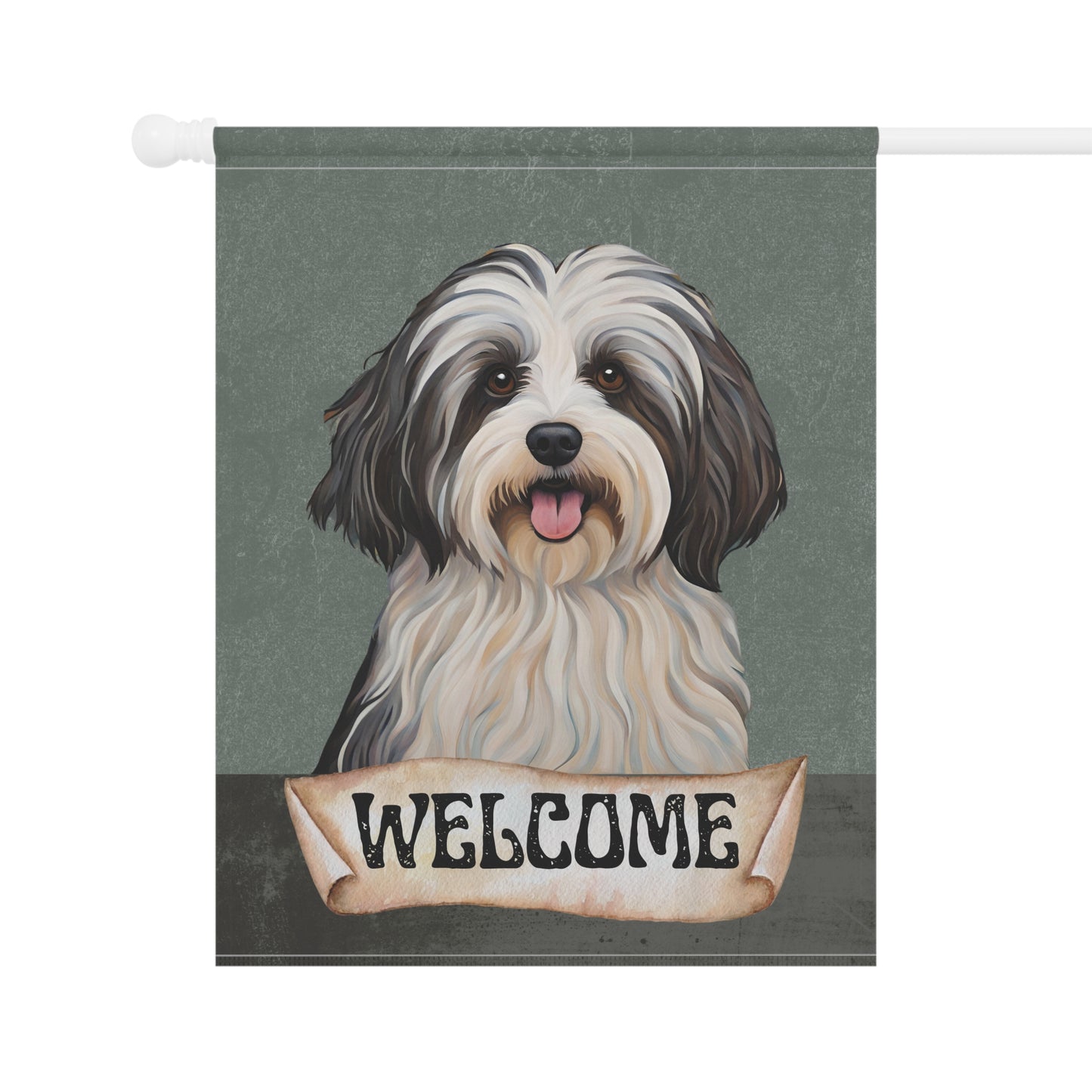 Havanese Welcome 2-Sided Garden & House Flag/Banner