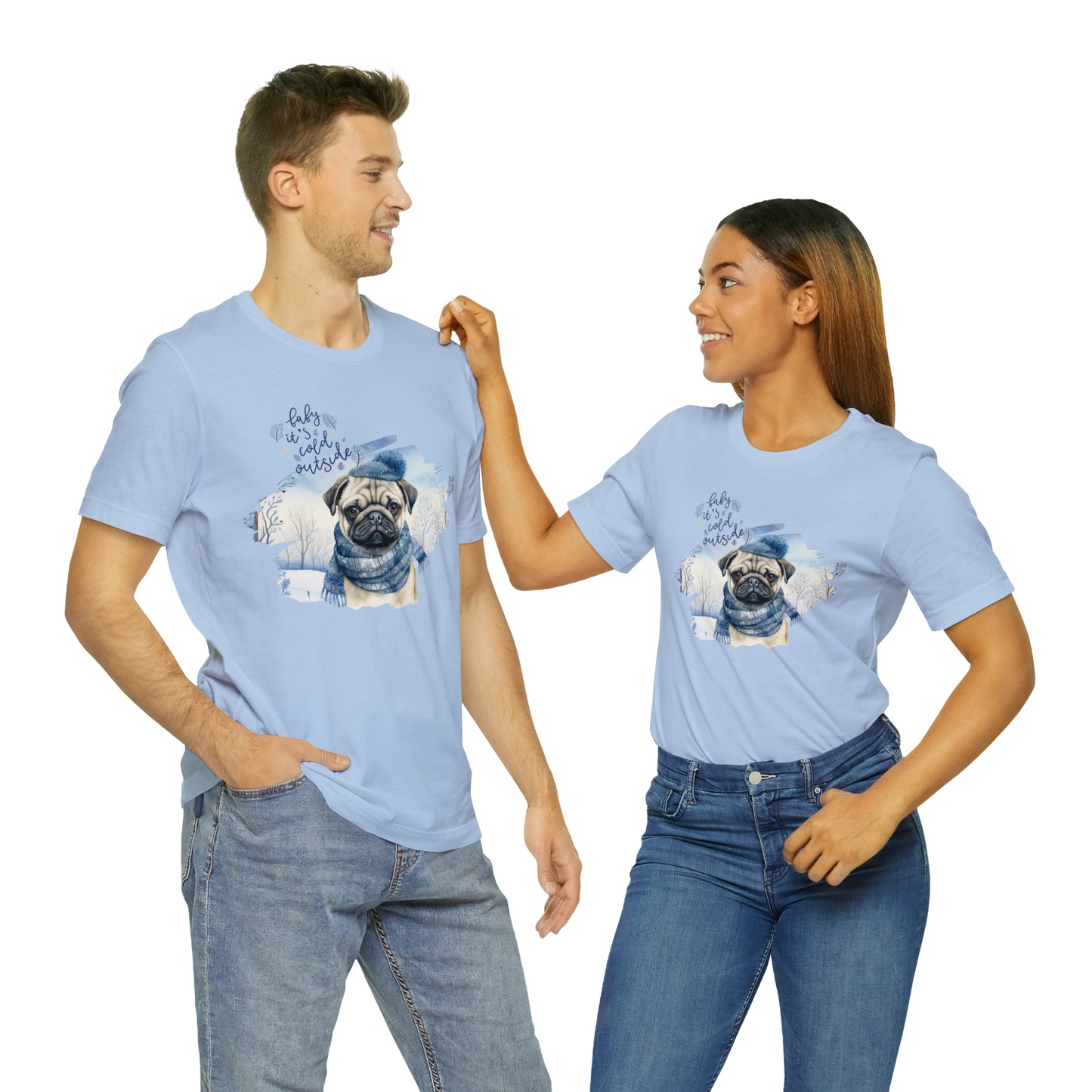 Pug It's Cold Outside Unisex Jersey Short Sleeve Tee