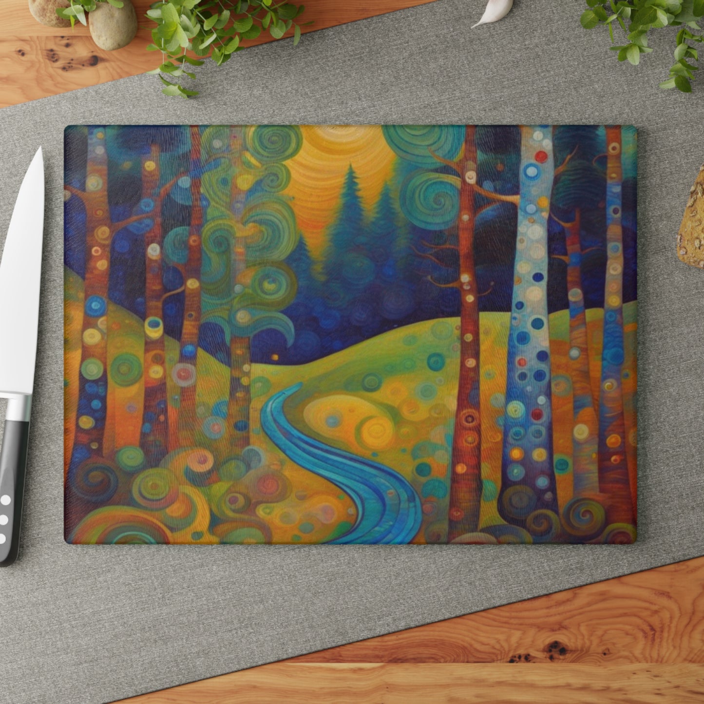 River Flow Tempered Glass Cutting Board