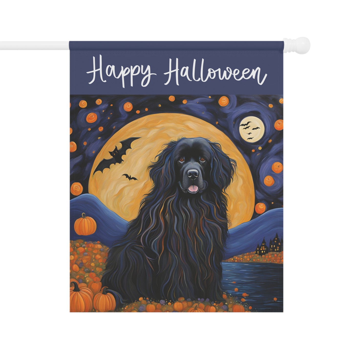 Newfoundland Happy Halloween 2-Sided Garden & House Flag/Banner