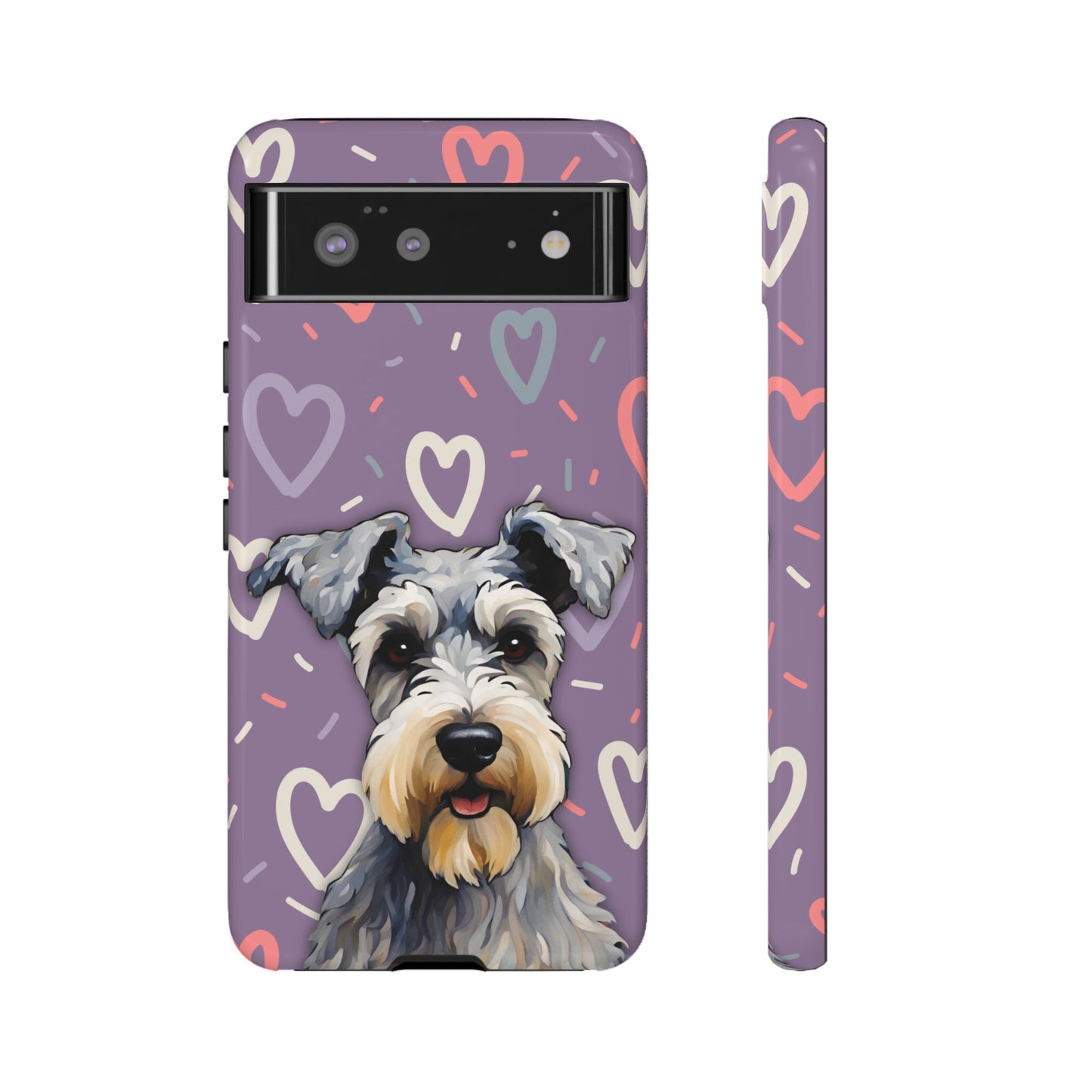 Miniature Schnauzer Love iPhone Samsung Galaxy Google Pixel Glossy Tough Case