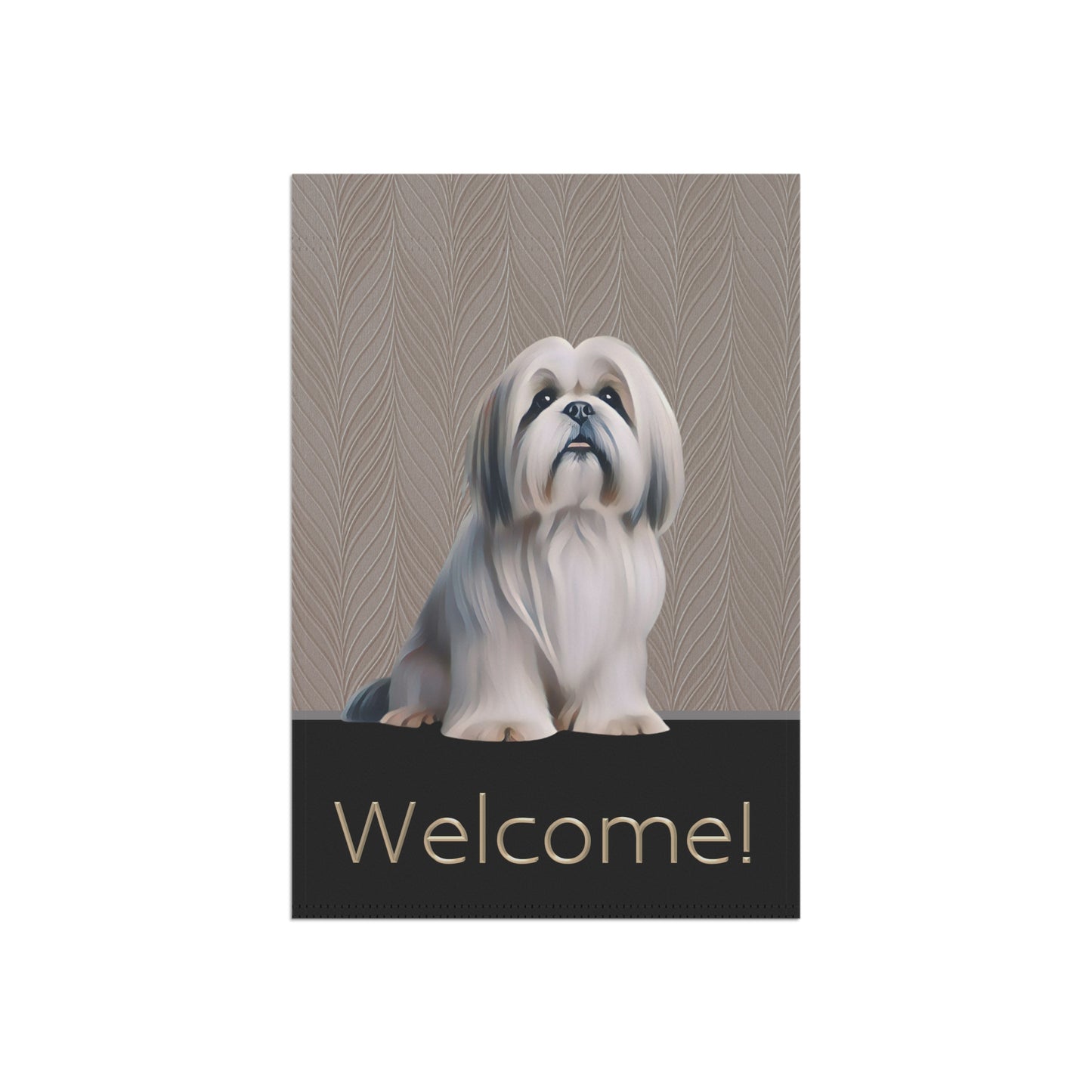 Lhasa Apso Welcome 2-Sided Garden & House Flag/Banner