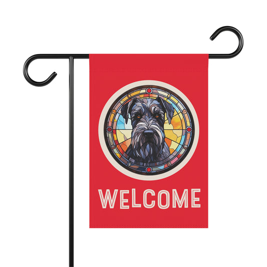 Giant Schnauzer Welcome 2-Sided Garden & House Flag/Banner