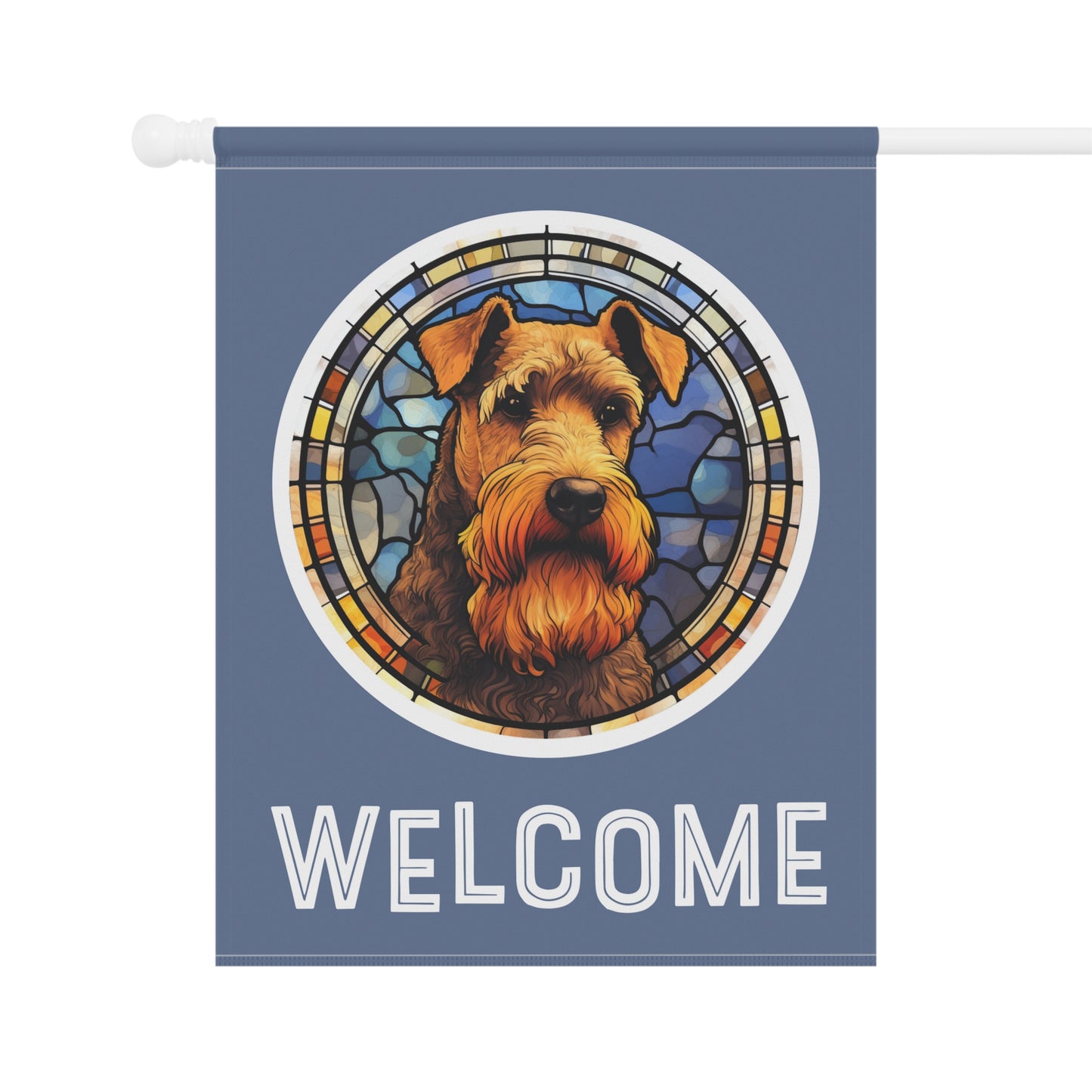 Welsh Terrier Welcome 2-Sided Garden & House Flag/Banner