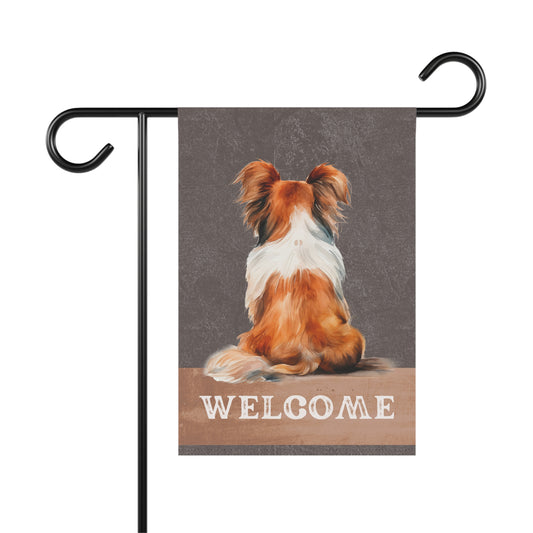 Papillon Welcome 2-Sided Garden & House Flag/Banner