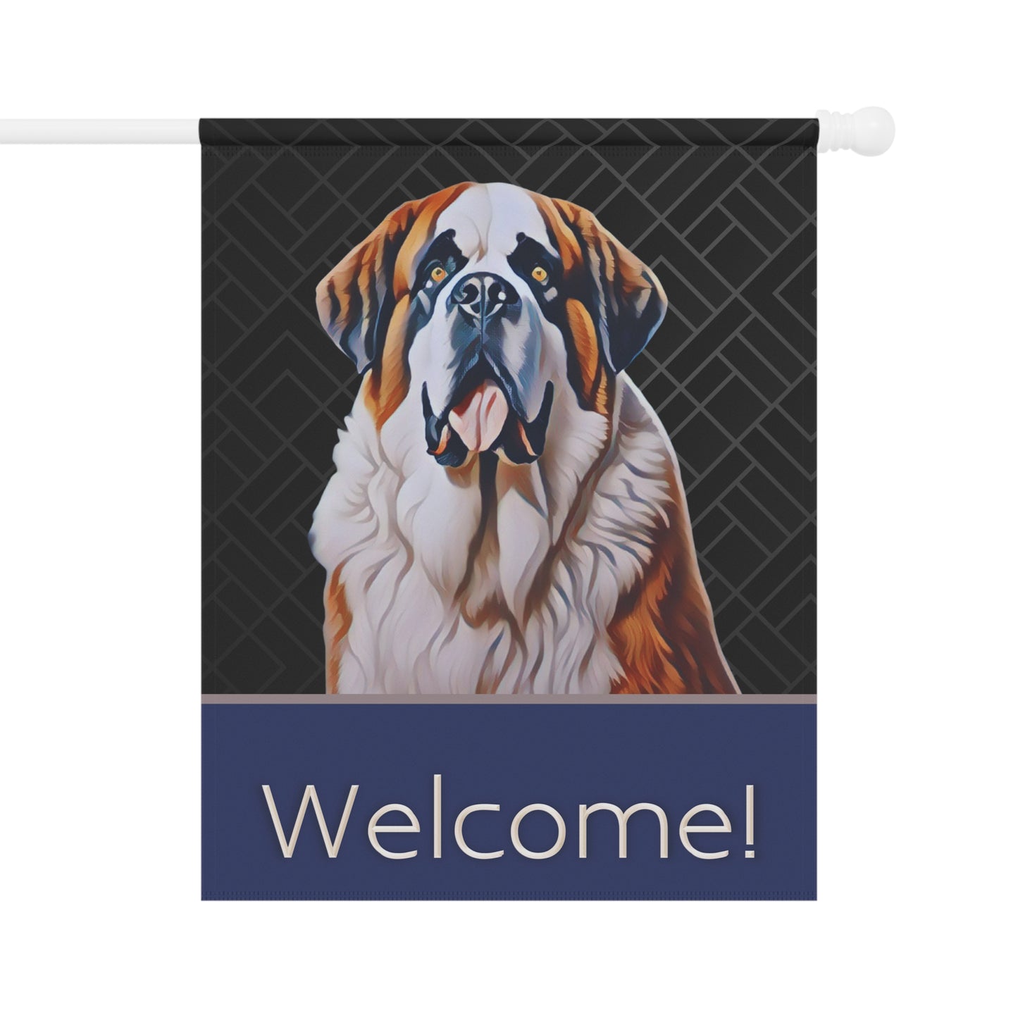 Saint Bernard Welcome 2-Sided Garden & House Flag/Banner