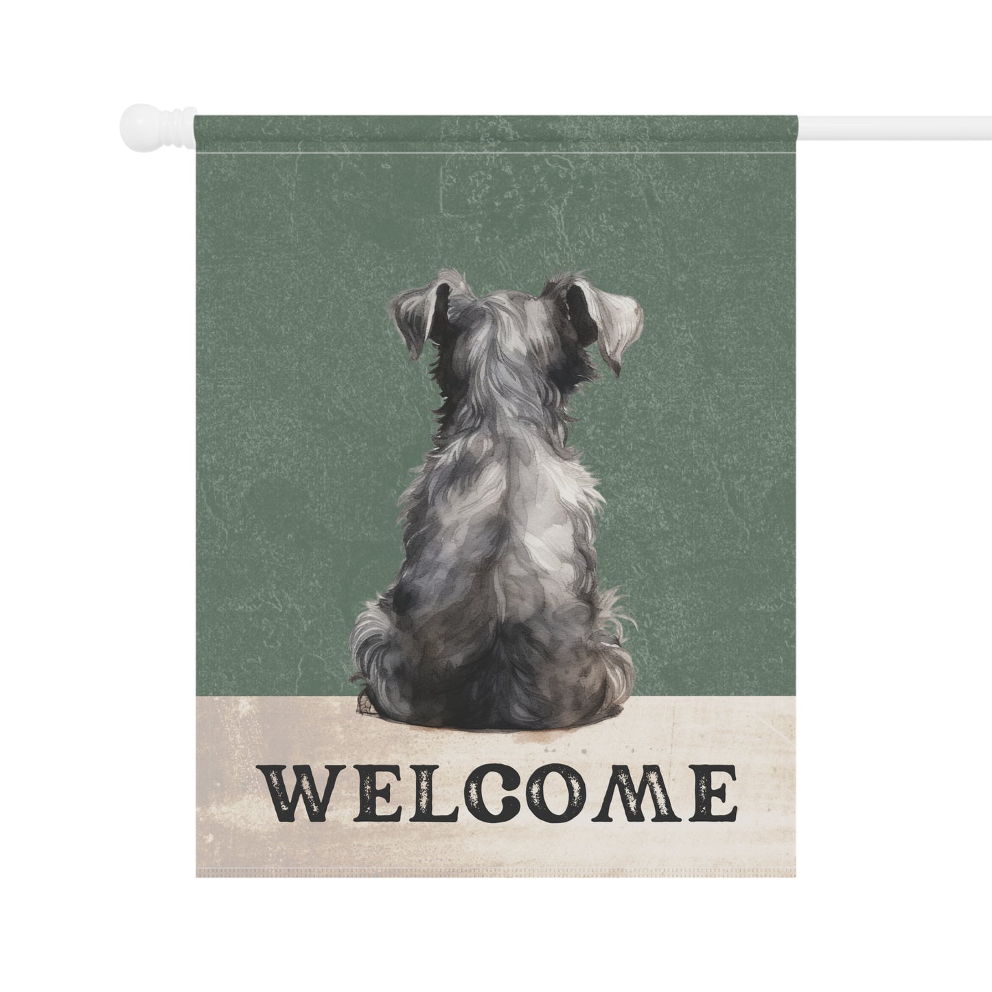 Miniature Schnauzer Welcome 2-Sided Garden & House Flag/Banner